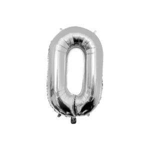 0 Jaar Cijfer Ballon Zilver Leeg 86cm van Paper Dreams koop je bij Partywinkel