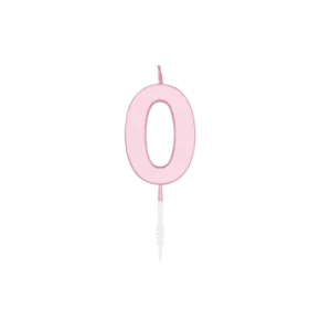 0 Jaar Kaars Roze Pastel 4,5cm van WeFiesta koop je bij Partywinkel