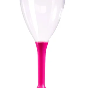 Verre à vin chic pour fête avec pied fuchsia