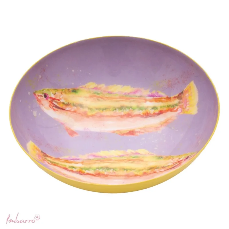 Schale Fish – dekorative Metallschale mit Fischmotiv in Lila