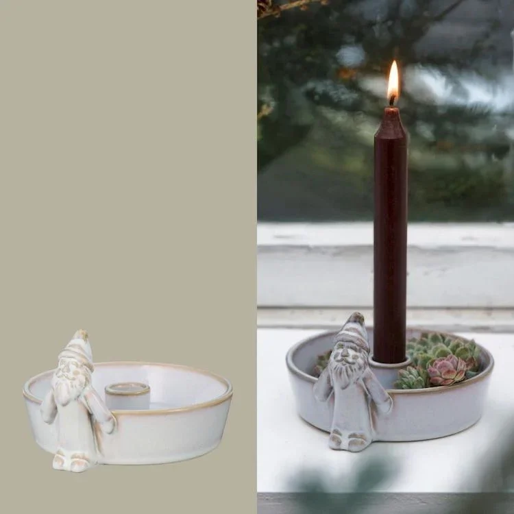 Ib Laursen Kerzenhalter Santa Claus weiß