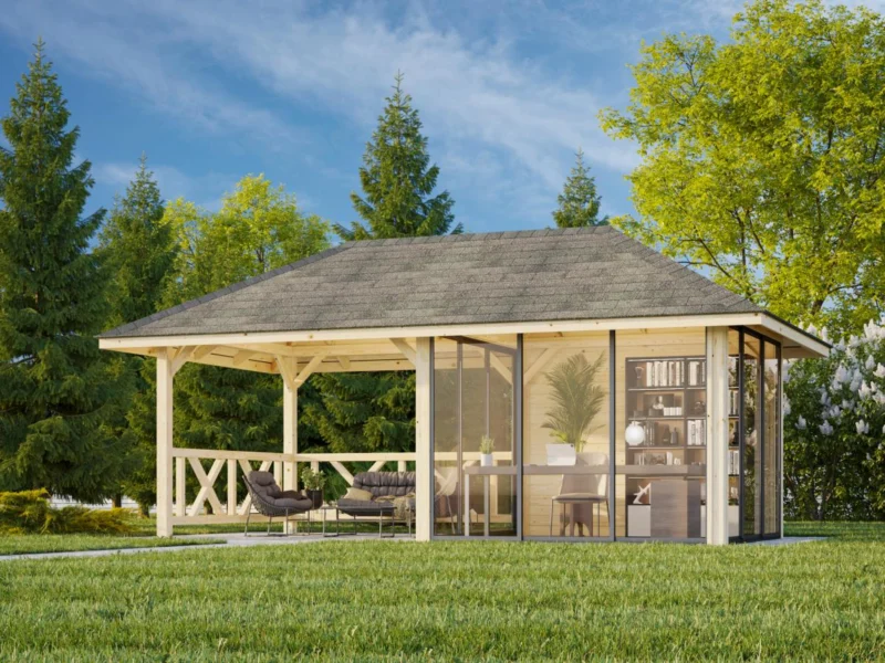 Palmako Bianca 16,6 m2 Set 204 Slide - Gartenhaus