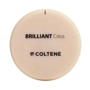BRILLIANT Crios Disc LT H 18mm A2 mit schwarzem Aufdruck auf beiger Oberfläche