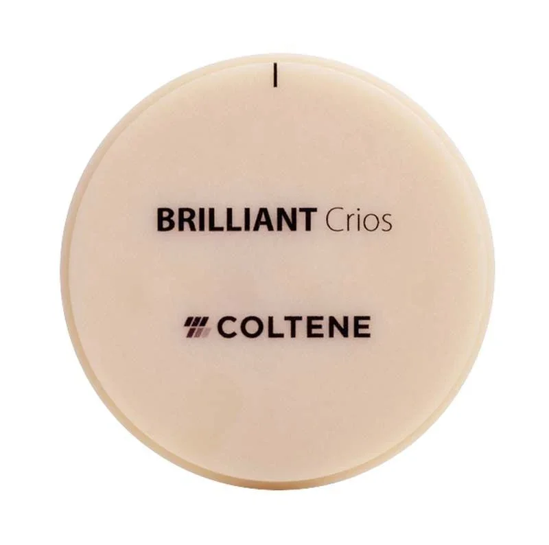 BRILLIANT Crios Disc LT H 18mm A2 mit schwarzem Aufdruck auf beiger Oberfläche