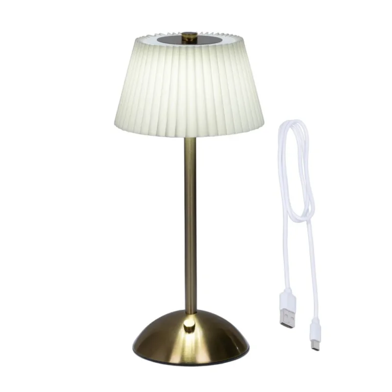 Wiederaufladbare Tischlampe LED H 30,5 cm creme / goldfarben