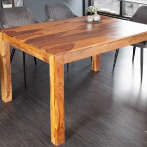 Massivholz Esstisch PURE 120cm natur stone finish Sheeshamholz einzigartige Maserung