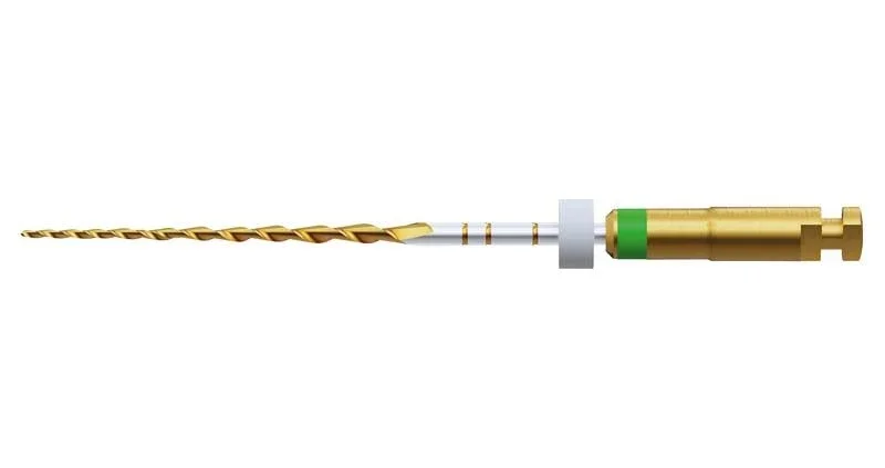 Instrument zur Wurzelkanalaufbereitung aus Nickel-Titan, sterilisiert.