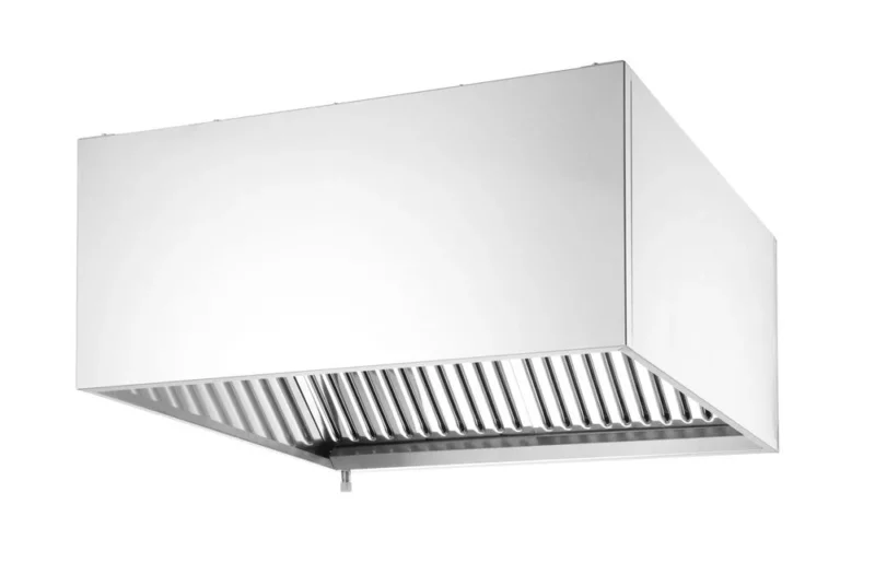 HENDI Wandmontierte Dunstabzugshaube - verschraubt – Rechteckig – Silber – 1205 × 1000 × H 450 mm – Produktansicht