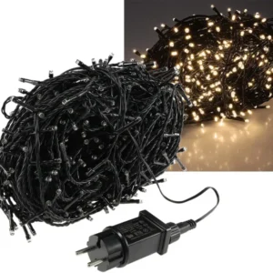 LED Aussen-Lichterkette "CT-ALK600" 60m warmweiß, Kabel schwarz, IP44, 600 LEDs