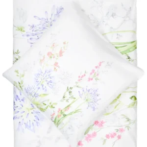 Janine Mako-Satin Bettwäsche Flower weiß