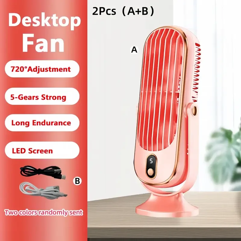 Tragbarer Mini-Luftkühler mit USB-Ladung – 5 Geschwindigkeiten & 720° Drehung | Karnz