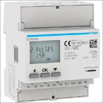 HAGER ECP300C Elektriciteitsmeter 72 mm