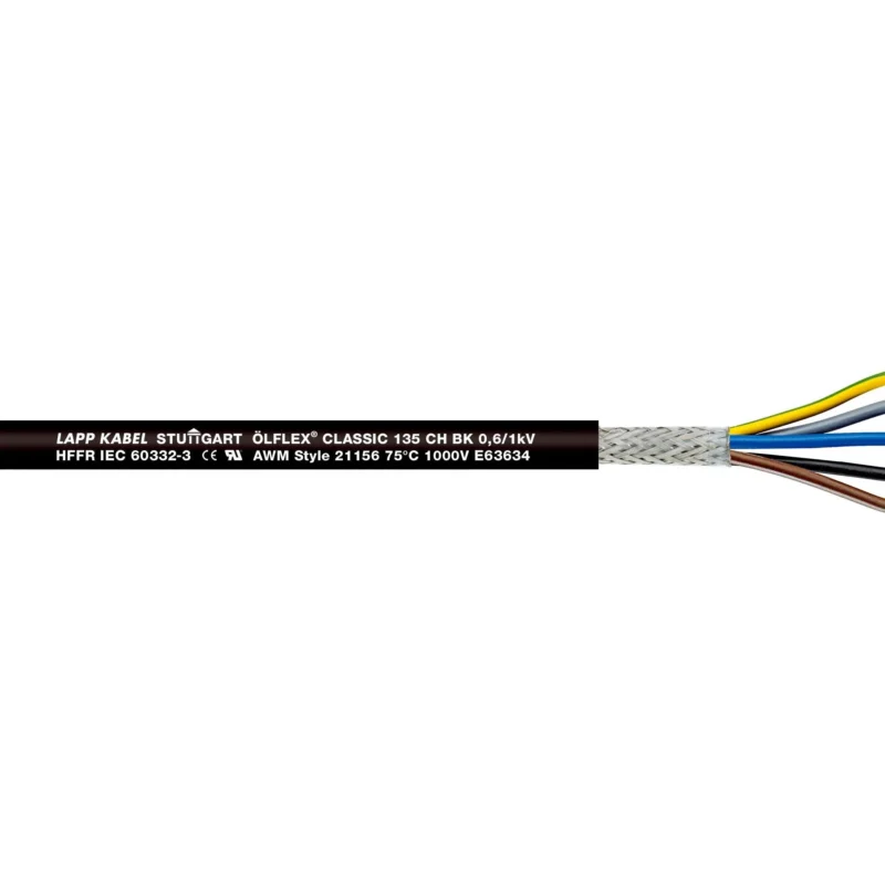 Lapp Kabel&Leitung - Energiekabel >= 1 kV, für ortsveränderlichen Einsatz ÖLFLEX CLASSIC 128 CH BK 1123557 0,6/1 KV 2X1