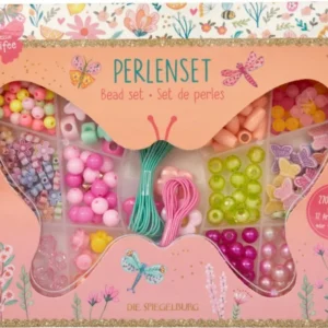 Perlenset - Prinzessin Lillifee mit bunten Perlen, Gummibändern und Anhängern in Schmetterlingsdose