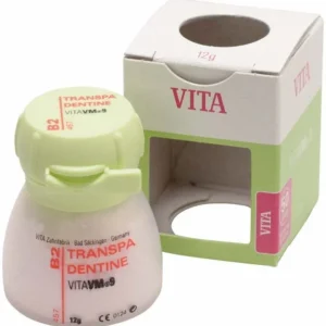 VM9 Transpa Dentin B2, 12g, in geöffneter Verpackung.