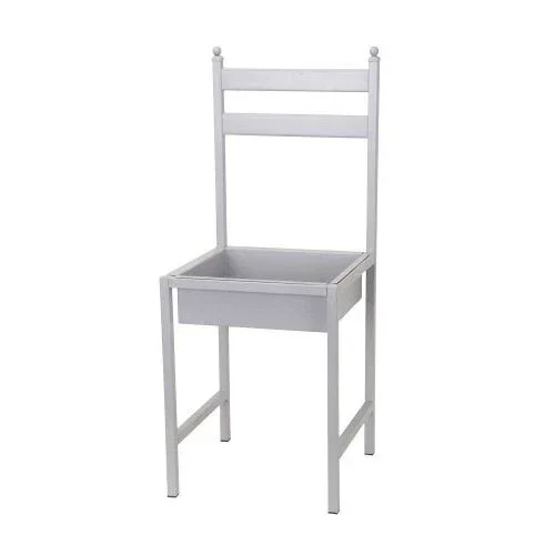 Stuhl zum Bepflanzen 90 cm – dekorativer Pflanzstuhl aus Eisen in Grau