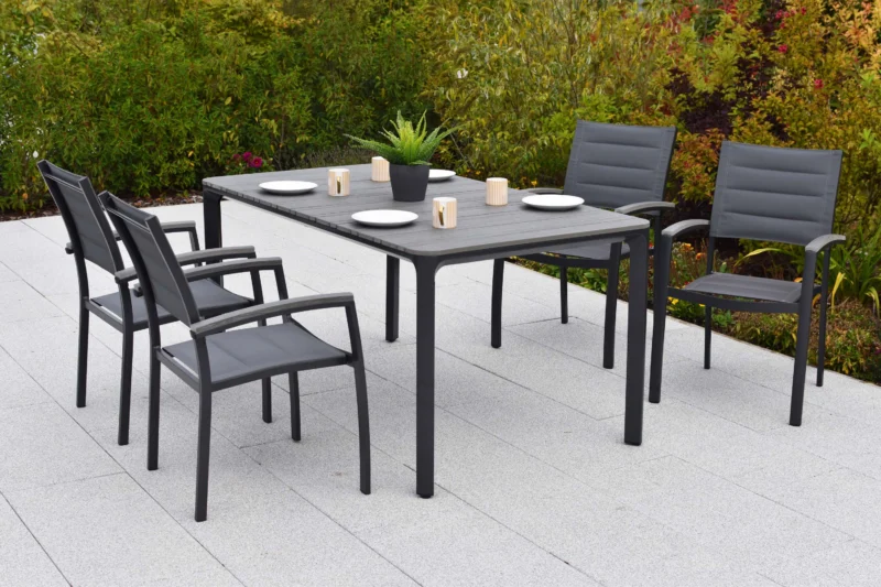 Pisa Set 5tlg., graphit Aluminium/Textil