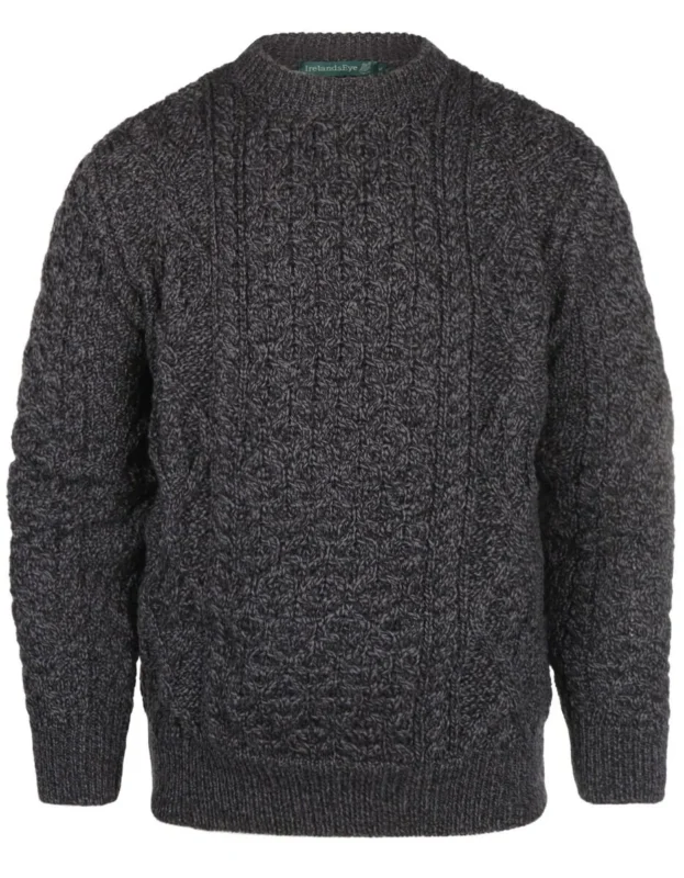 Aran-Pullover mit Rundhalsausschnitt | Anthrazitgrau