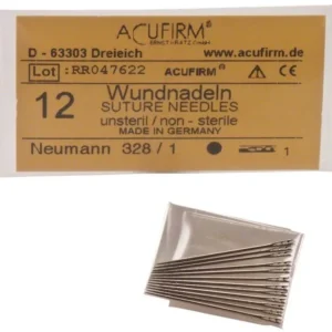 Wundnadeln Neumann Gr. 1 in nicht-steriler Verpackung mit zehn Nadeln.