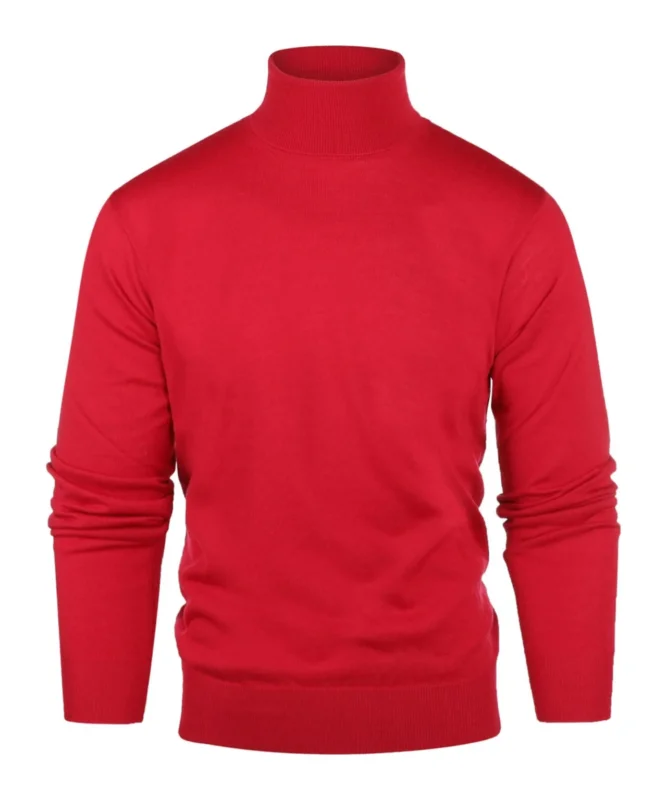 Rollkragenpullover aus Merinowolle | Rot