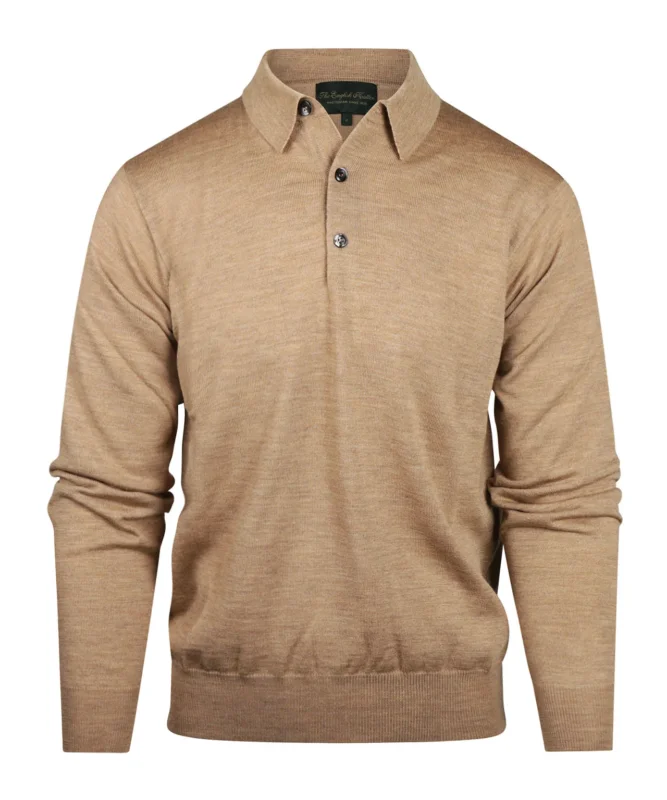 Polo-Pullover aus Merinowolle | Braun