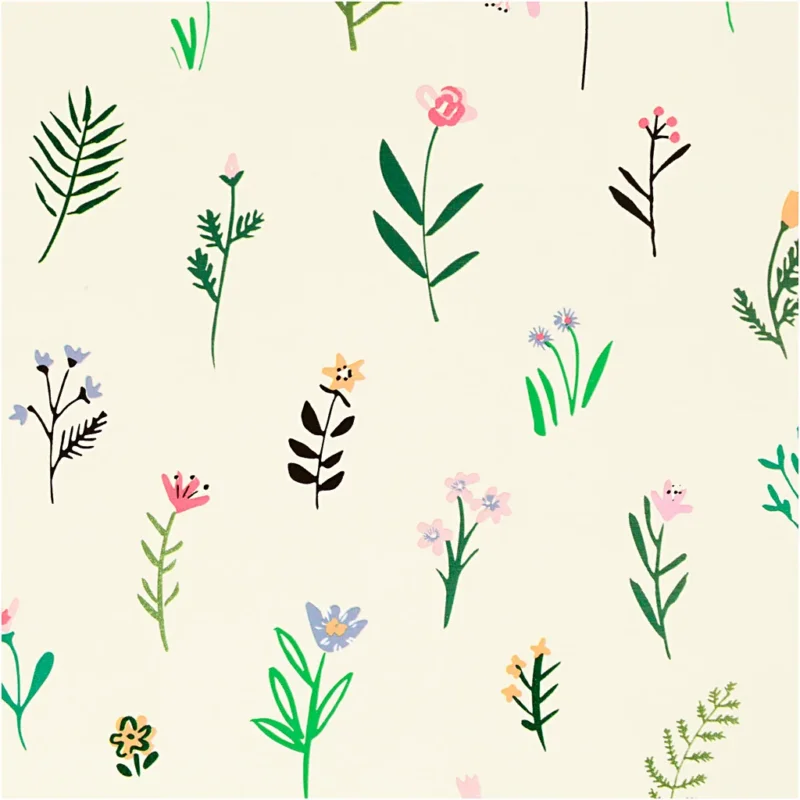 Gift wrap, flora, W: 50 cm, 80 g, 100 m/ 1 roll