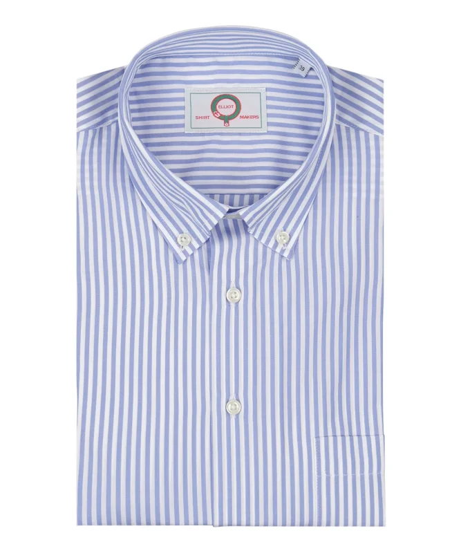 Shirt Button Down | Mid Blauw Streep