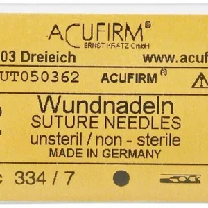 Packung mit 12 unsterilen geraden Wundnadeln Größe 7, Marke Acufirm.