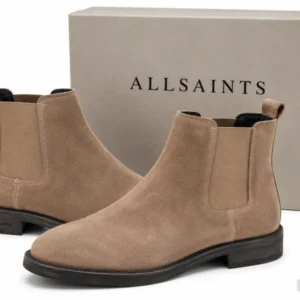 AllSaints Harley Chelsea Boots Herren Wildleder Taupe Braun Stiefeletten Gr. 43