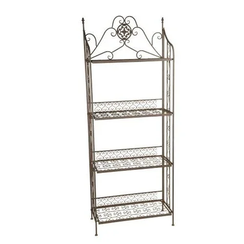 Gartenregal 162,5 cm – dekoratives Metallregal aus Eisen in Braun