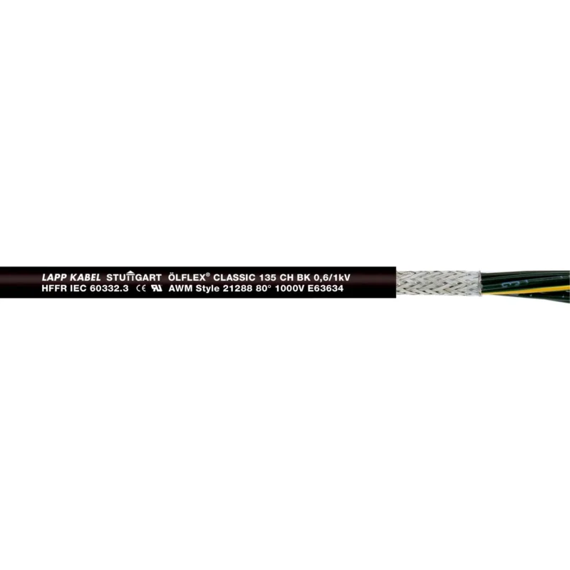 Lapp Kabel&Leitung - Energiekabel >= 1 kV, für ortsveränderlichen Einsatz ÖLFLEX CLASSIC 135 CH BK 1123467/500 0,6/1 kV 25G1 − 500 Meter