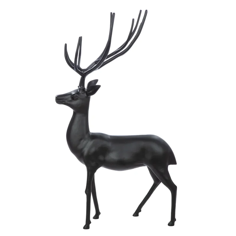 Figur Hirsch Ciervo – dekorative Hirschfigur aus Aluminium in Schwarz