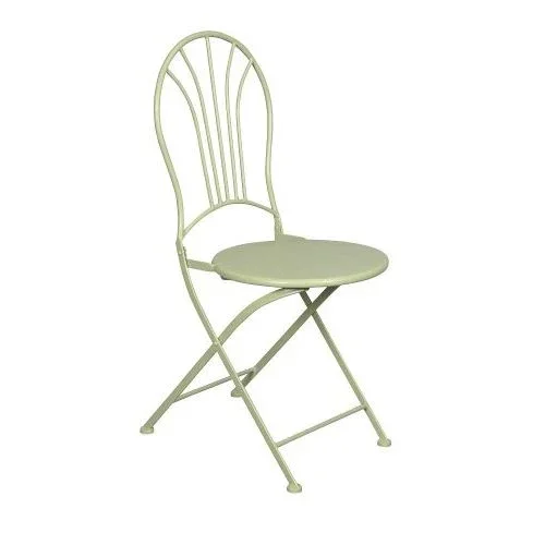 Gartenstuhl 2er Set 90,5 cm – klappbare Metallstühle aus Eisen in Hellgrün