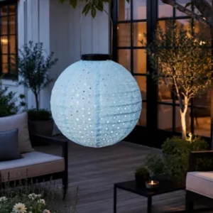 Lampe mit Solarzellen - Hellblau