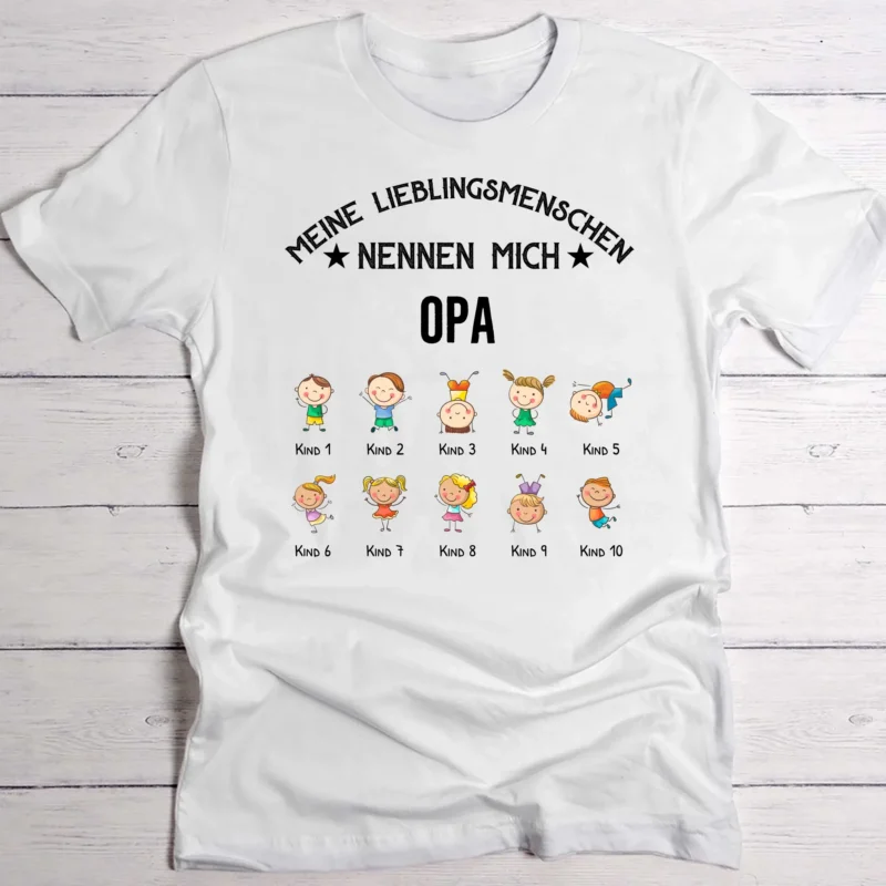 Personalisiertes T-Shirt mit Namen für Oma & Opa Opa's Lieblingsmenschen