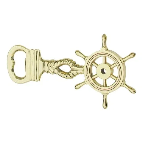 Flaschenöffner Steuerrad – maritimer Flaschenöffner aus Messing mit Kupferring