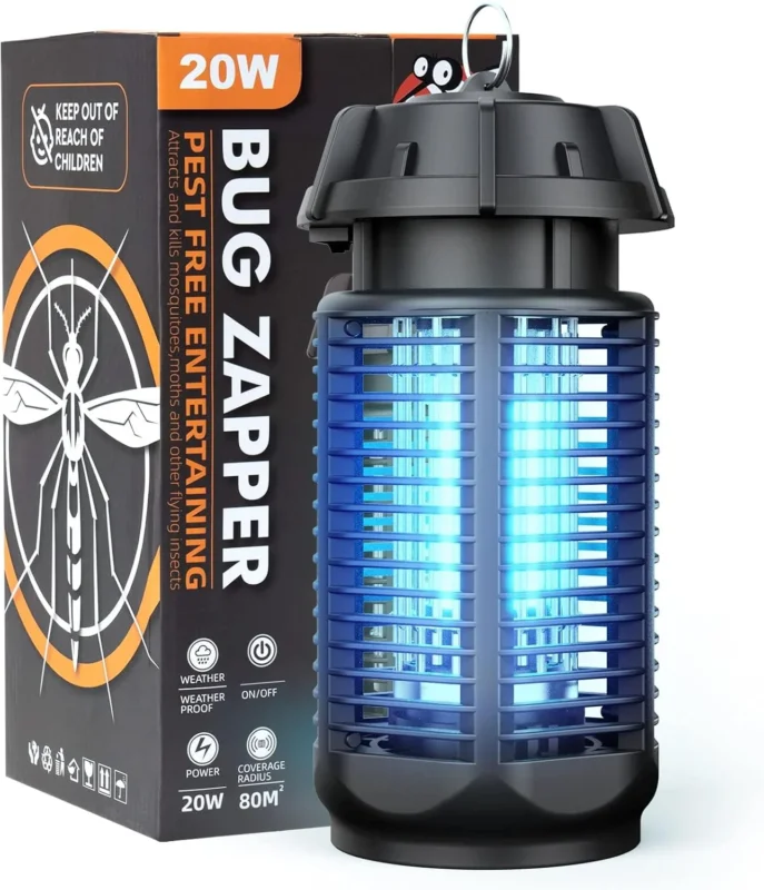 Elektrischer Insektenvernichter mit 20W UV-Licht und 4200V Netz, IPX4 wasserdicht – Zeytra