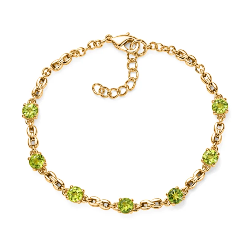 EVER TRUE Natürliches Peridot Armband, ca. 19 cm, 950 Kupfer ca. 3.74 ct