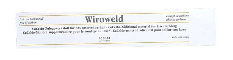 Verpackung der Wiroweld NC Ni-Cr-Laserdraht Ø 0,35mm mit Produktdetails.