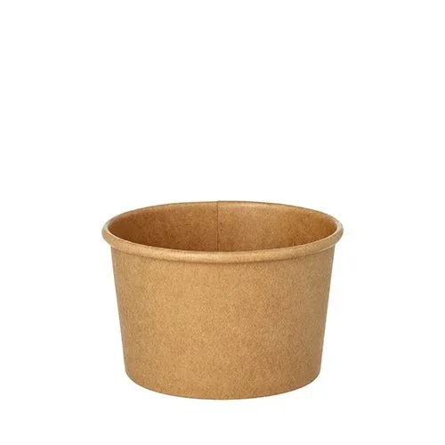 Der Starpak Suppenbecher (25 Stück, rund, 230 ml, Ø 9,8 cm · 6 cm) aus brauner Pappe besticht durch glatte Seiten und ein schlichtes Design ohne sichtbare Markierungen – abgebildet vor weißem Hintergrund.