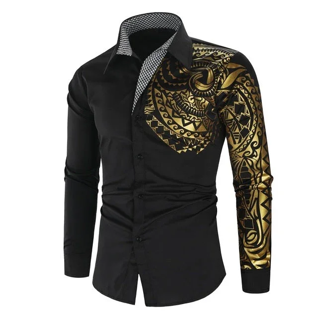 Herrenhemd mit goldenen Details – Darius
