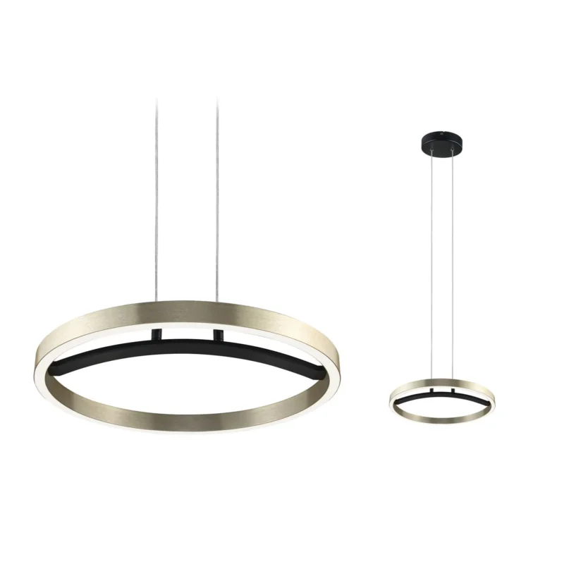 LED Pendelleuchte 3-Step-Dim Melira 2700K 1690lm 24W Schwarz matt/Gold