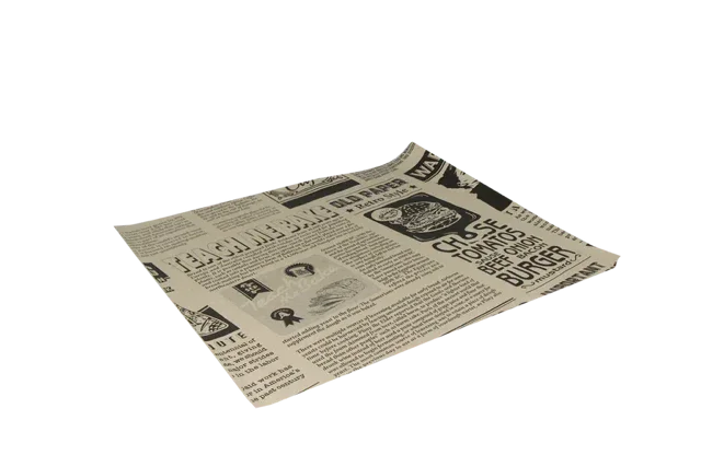 Hamburger Wrapping paper greaseproof 33x30cm FSC®Mix newspaper Brown (2.000 pcs)