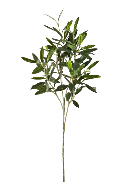 Künstlicher Olivenbaum-Zweig - Gero, 50 cm, Kunstpflanze von aplanta, Steckpflanze, in Natur, für drinnen