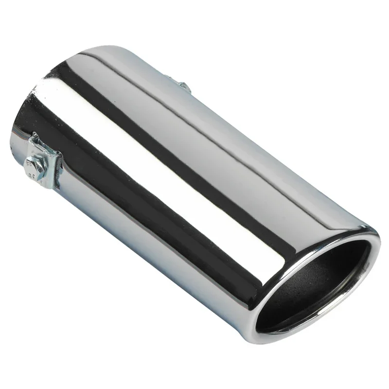 AutoStyle, Endrohr, Stahl/Krom, oval 80x60mm, Länge 165mm, ->55mm Anschluss