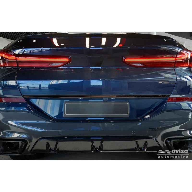 Avisa, Heckklappenleiste, schwarzer Chrom-Edelstahl, passt zu BMW X6 (G06) (2023-) excl. M-Sport