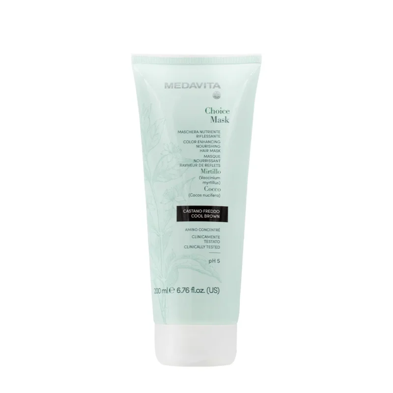 Medavita Lunghezze Choice Mask Cool Brown 200ml - maschera nutriente riflessante castano freddo [all]