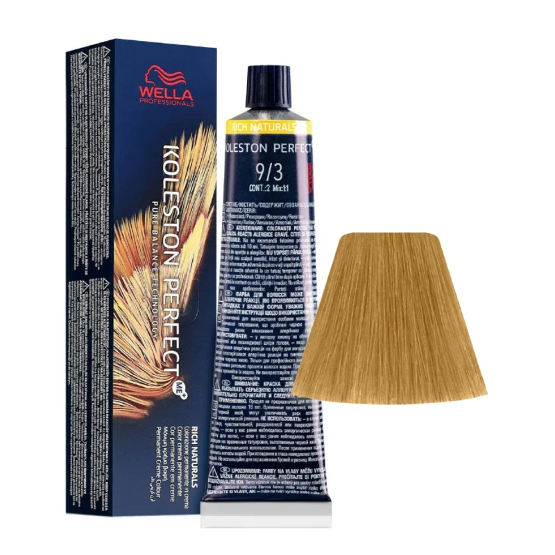 Wella Koleston Perfect Me+ Rich Naturals 9/3 Biondo Chiarissimo Dorato 60ml - colorazione permanente