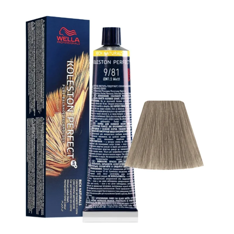 Wella Koleston Perfect Me+ 9/81 Biondo Chiarissimo Perla Cenere 60ml - colorazione permanente