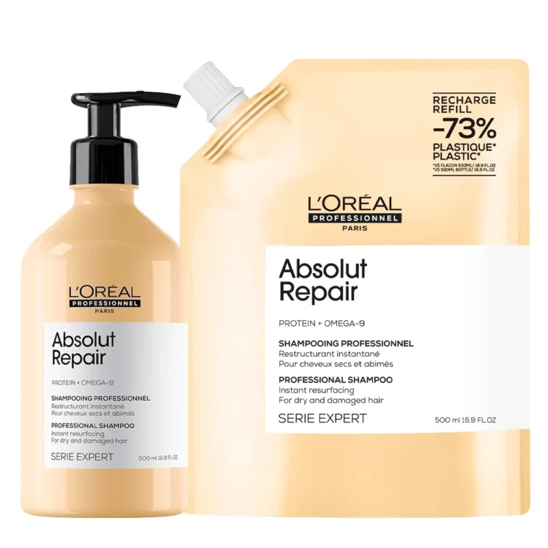 L'Oréal Professionnel Paris Serie Expert Absolut Repair Shampoo 500ml + Refill 500ml